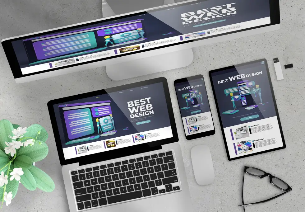 Responsive interface adapting on different devices: smartphone, tablet and computer with fluid design