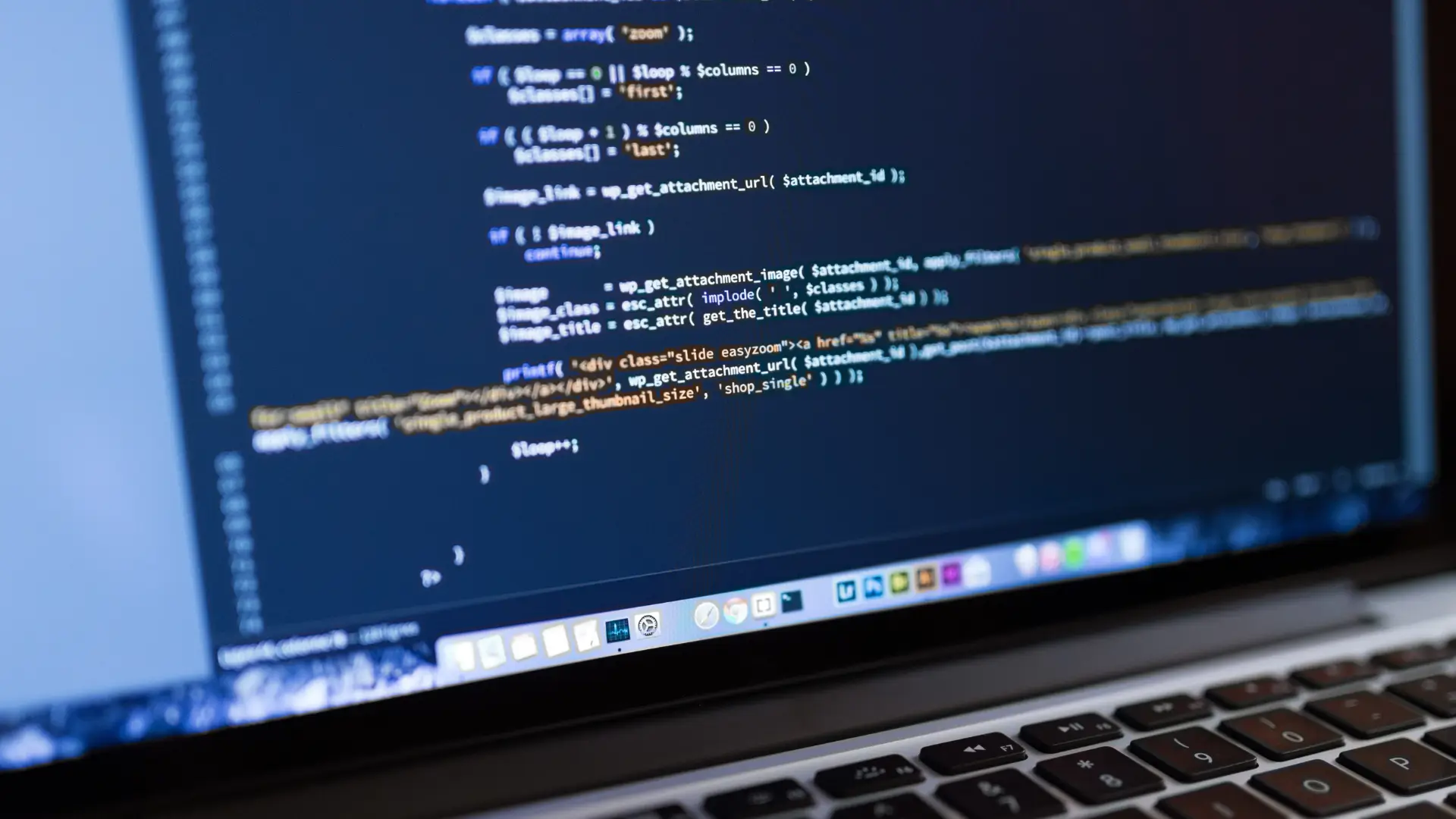 Computer screen with lines of code